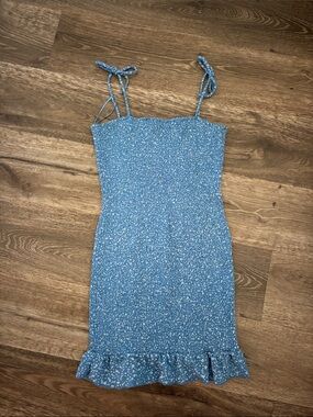 Cotton On Light Blue Smocked Dress with Tie Straps